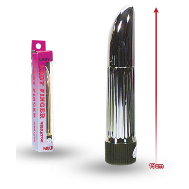 Пластиковый вибратор - Lady Finger, Deluxe Mini Vibrator, silber, 13cm