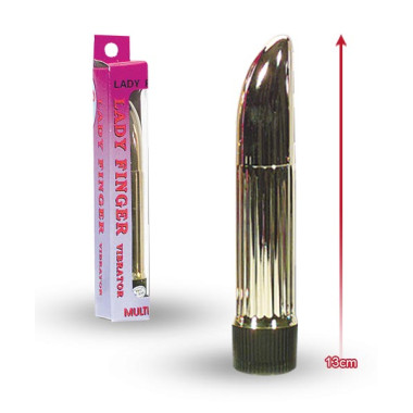 Пластиковый вибратор - Lady Finger, Deluxe Mini Vibrator, gold, 13cm